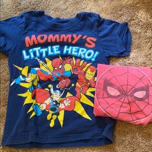 Set of 2 toddler marvel superhero tshirts